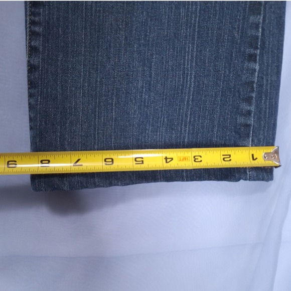 Calvin Klein Stretch Flare Denim Jeans Women 8 (30Wx32L) Mid Rise Blue Y2K - Picture 10 of 11